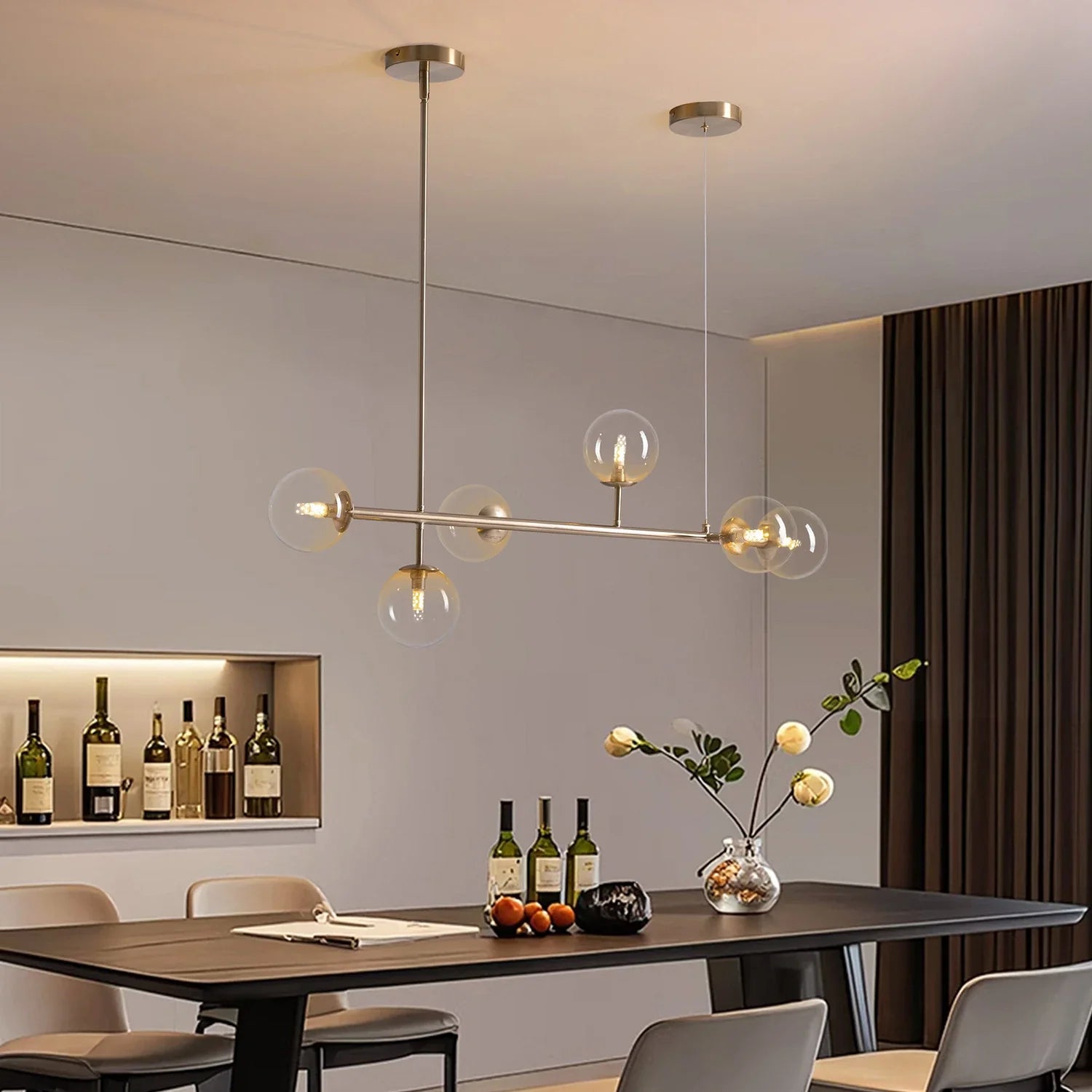 Gradient Glass Globe Chandelier for Dining Room 1 - Feyran