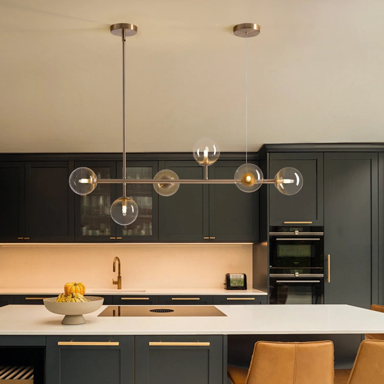 Gradient Glass Globe Chandelier for Dining Room 1 - Feyran