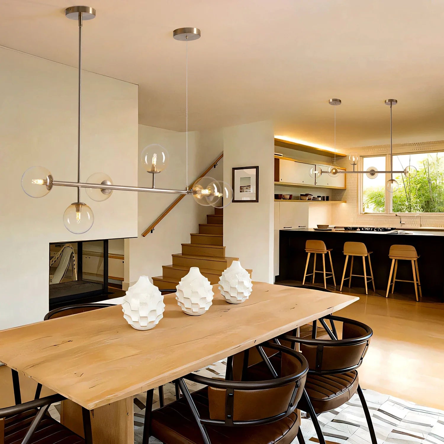 Gradient Glass Globe Chandelier for Dining Room 1 - Feyran