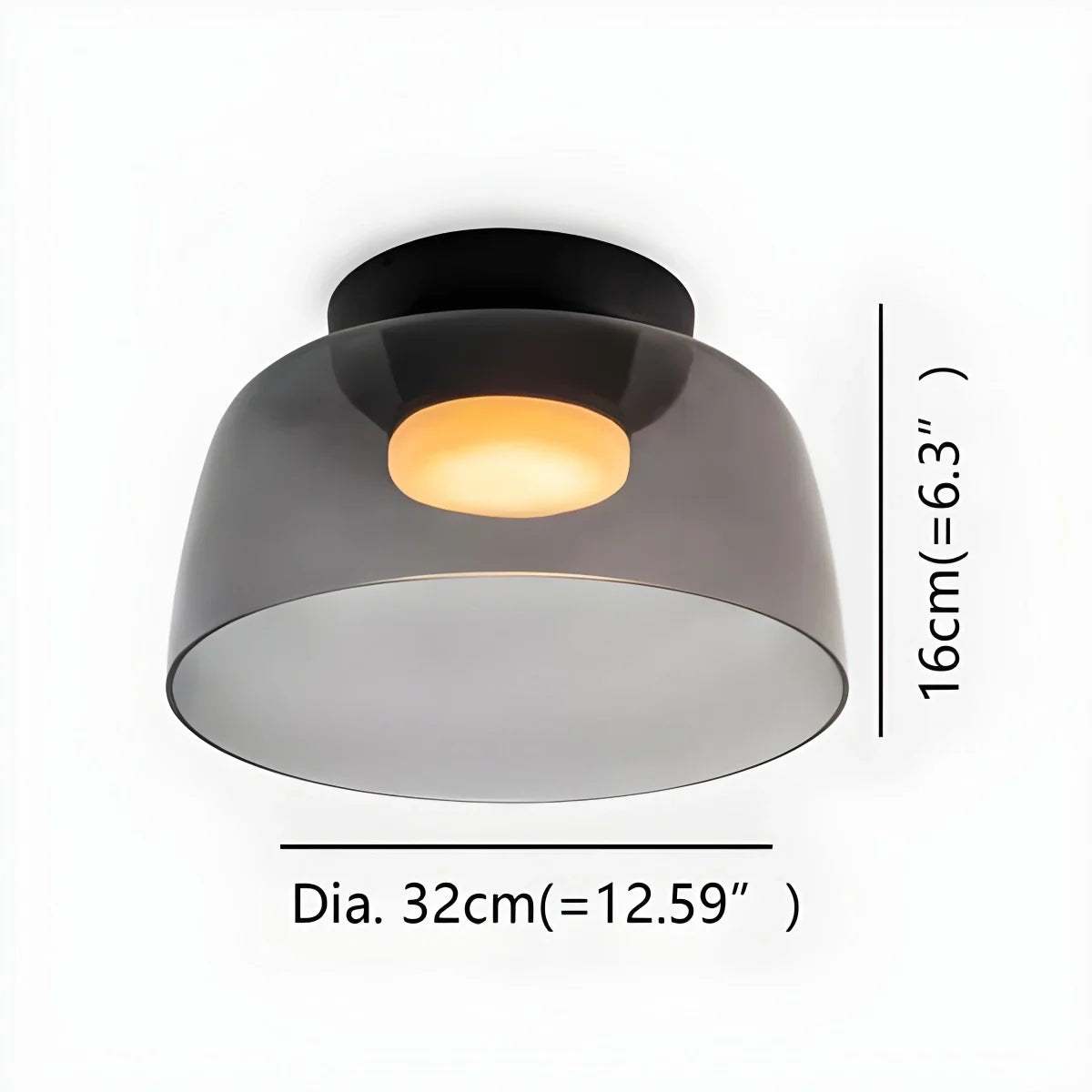 Feyran Colored Glass Ceiling Light for Bedroom
