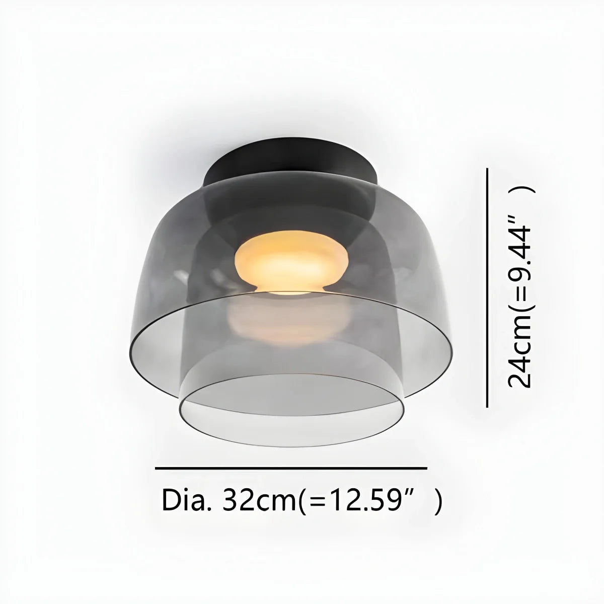 Feyran Colored Glass Ceiling Light for Bedroom