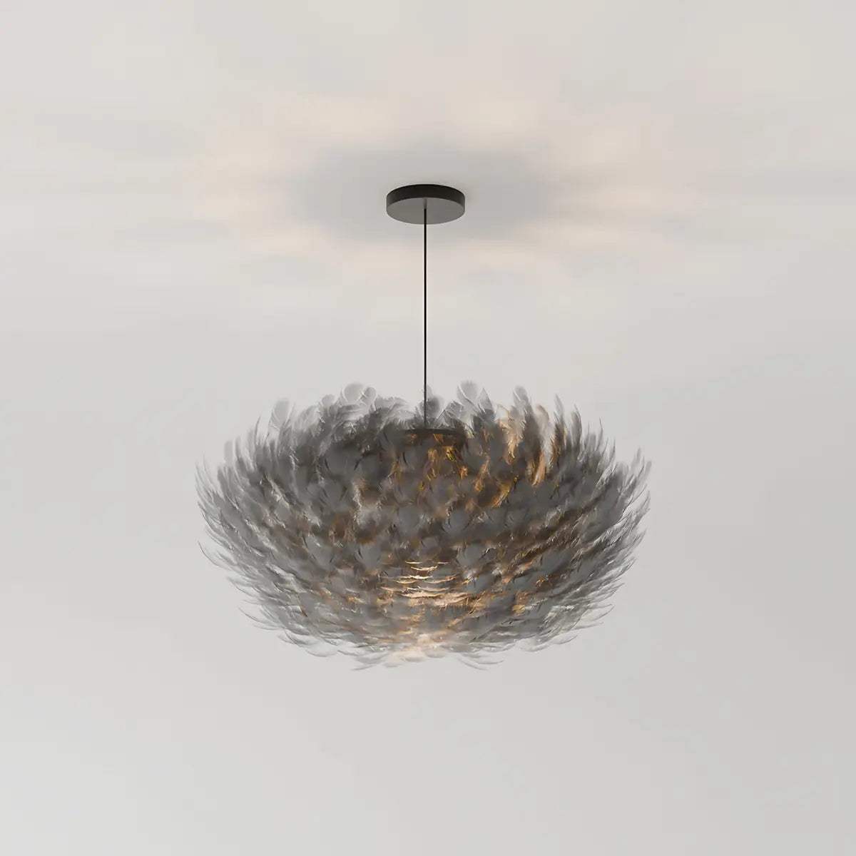 Feyran Goose Feather Pendant Light for Bedroom