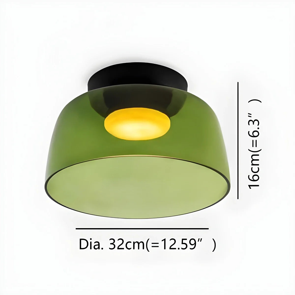 Feyran Colored Glass Ceiling Light for Bedroom