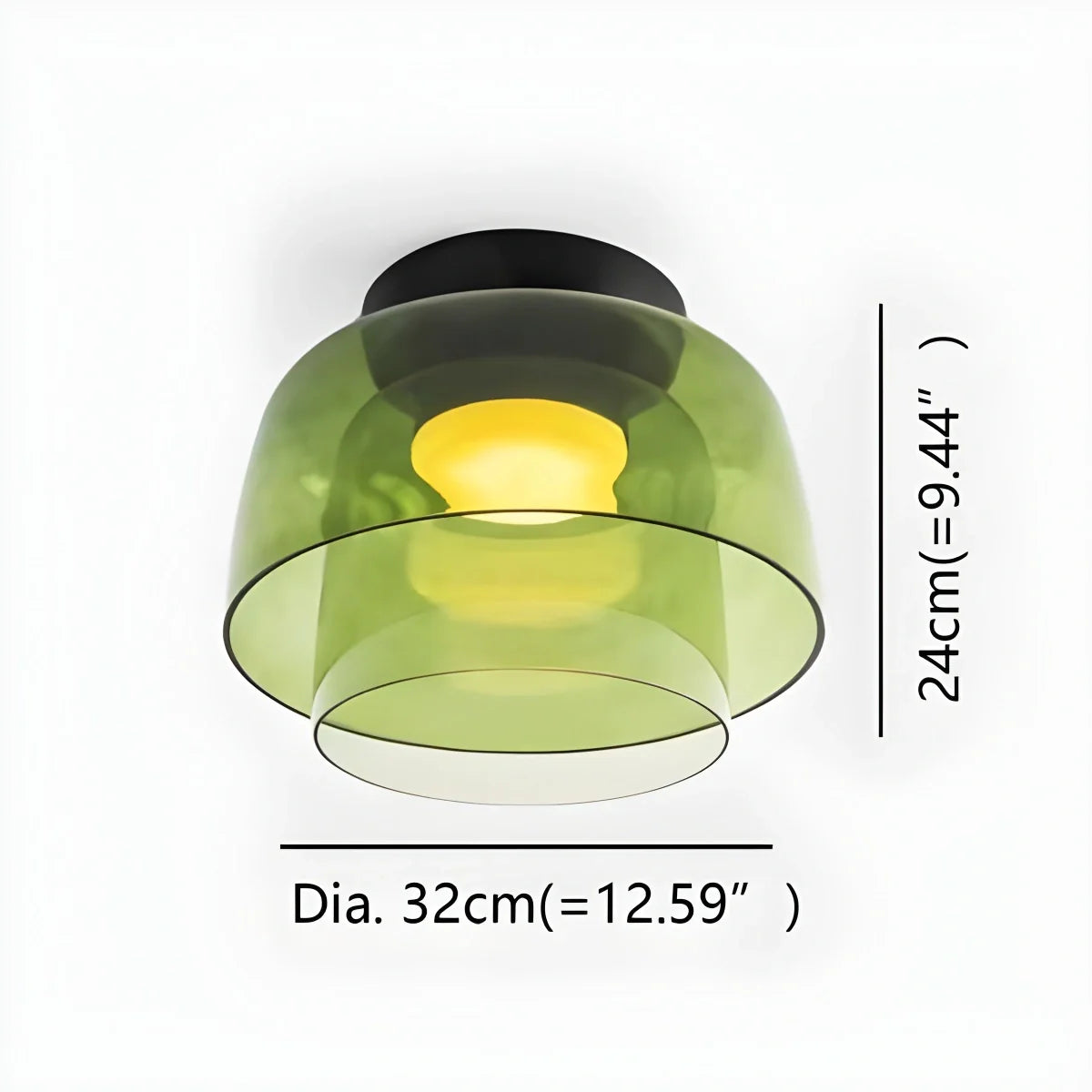 Feyran Colored Glass Ceiling Light for Bedroom