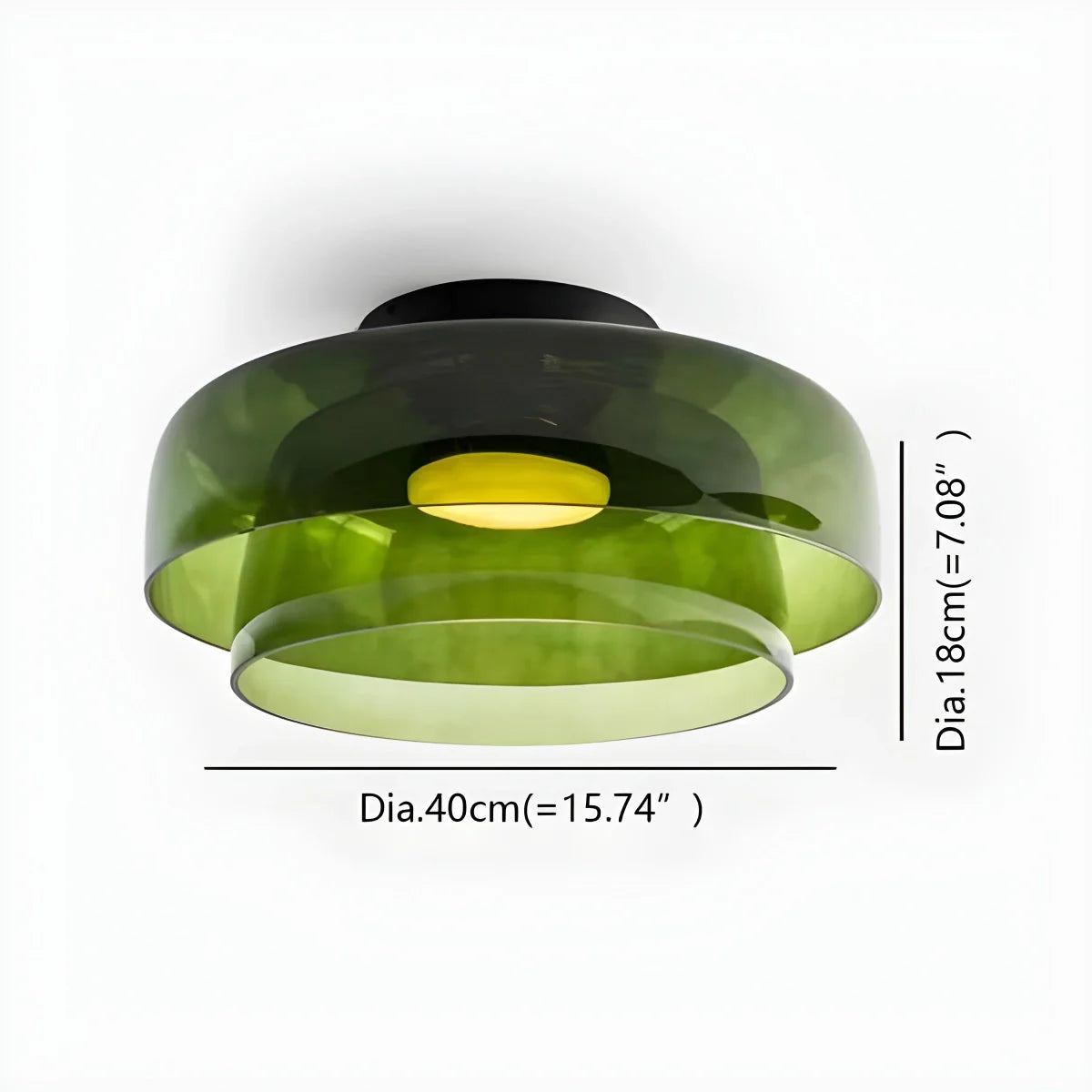 Feyran Colored Glass Ceiling Light for Bedroom