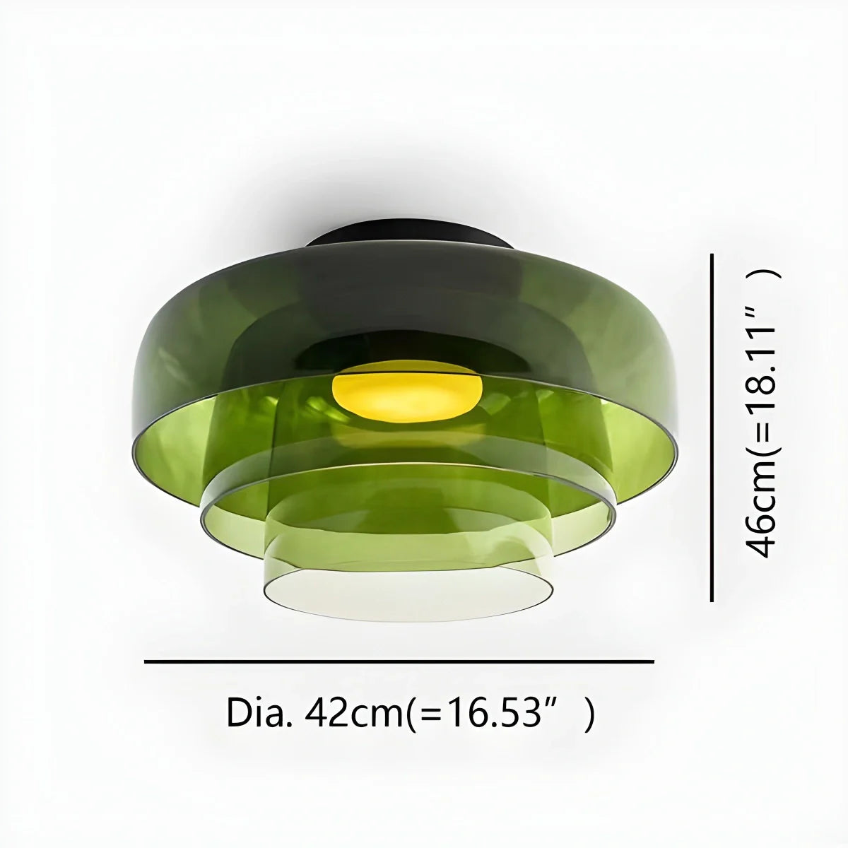 Feyran Colored Glass Ceiling Light for Bedroom