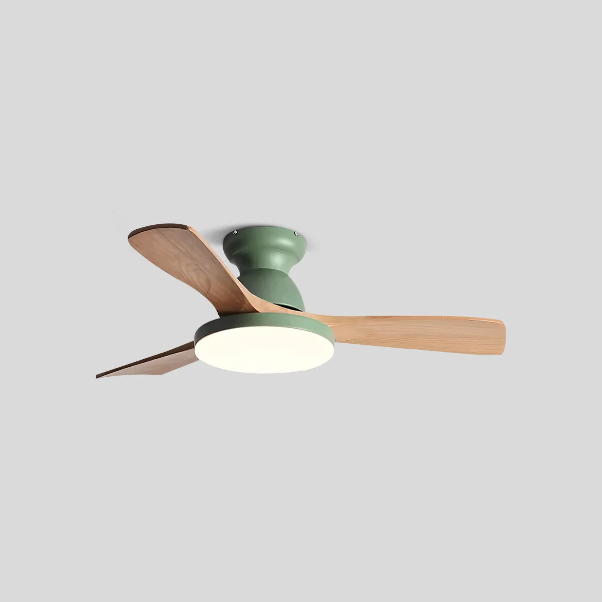Feyran Vintage 3-leaf Solid Wood Ceiling Fan Lamp