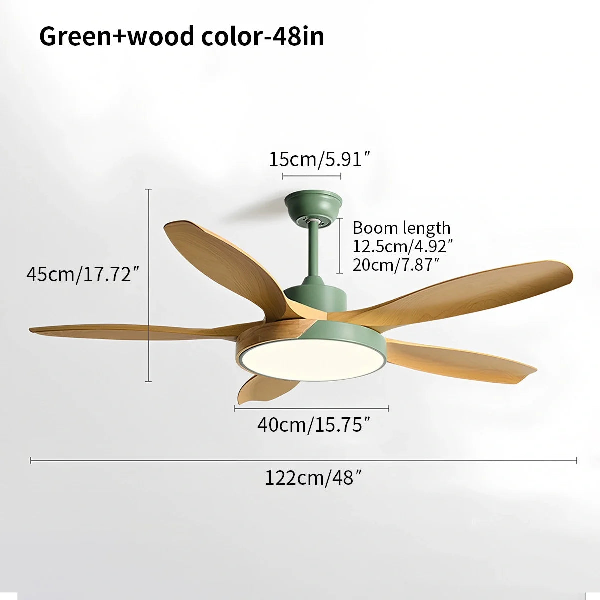 Feyran Nordic Living Room Ceiling Fan with Light