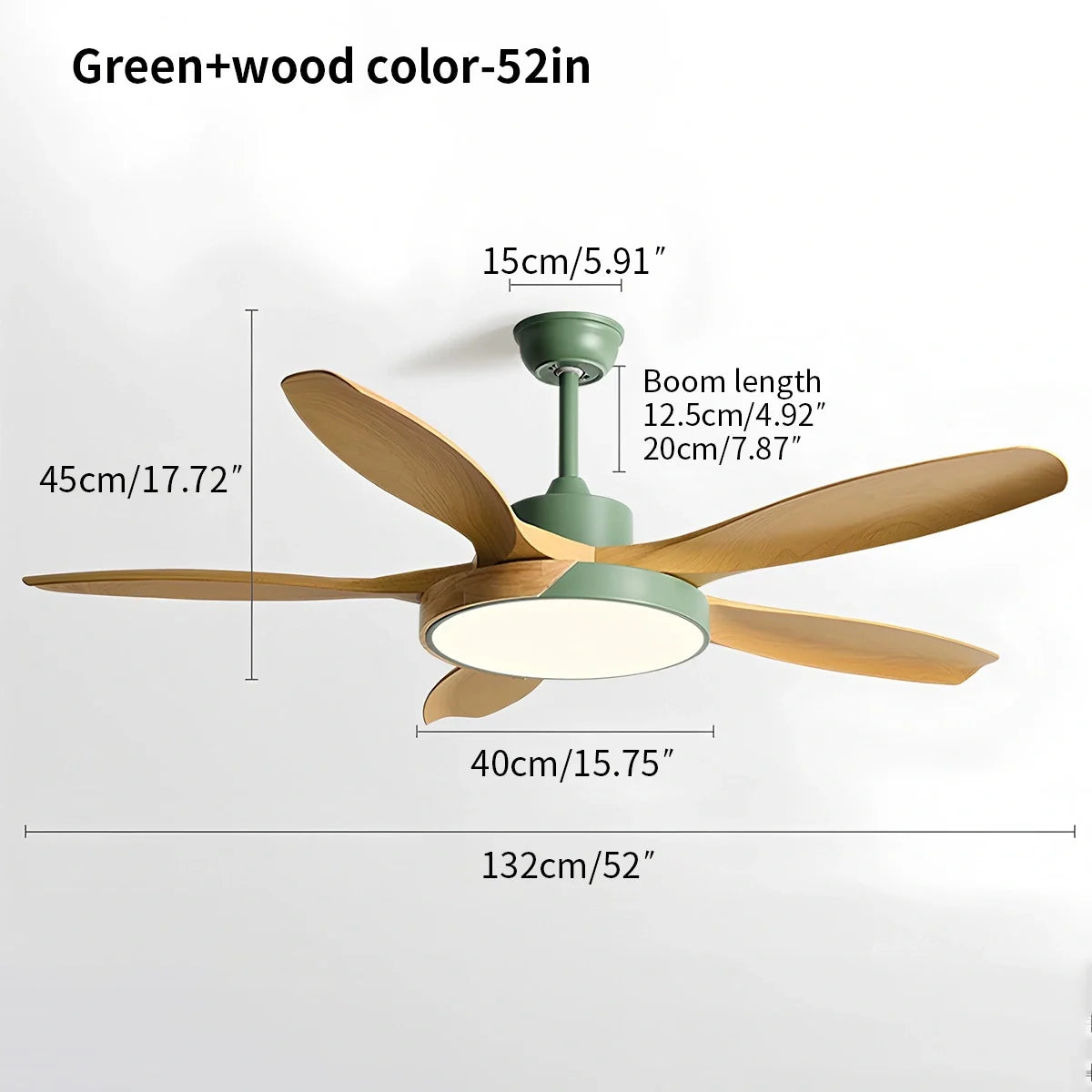 Feyran Nordic Living Room Ceiling Fan with Light