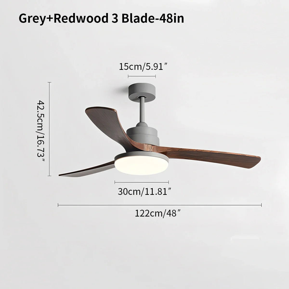 Feyran High Wind Solid Wood Ceiling Fan Light