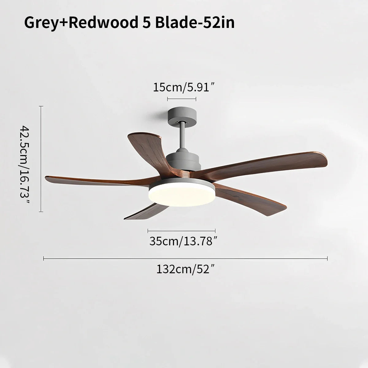 Feyran High Wind Solid Wood Ceiling Fan Light