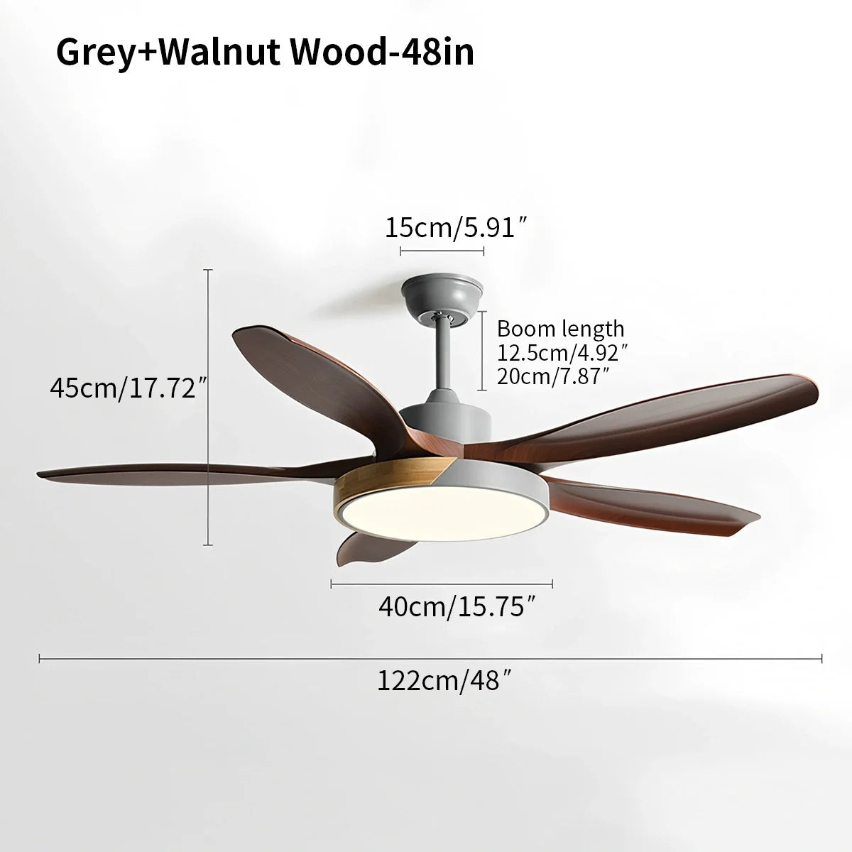 Feyran Nordic Living Room Ceiling Fan with Light