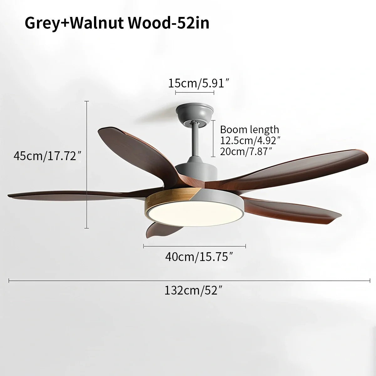 Feyran Nordic Living Room Ceiling Fan with Light