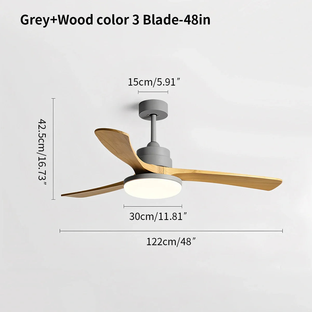 Feyran High Wind Solid Wood Ceiling Fan Light