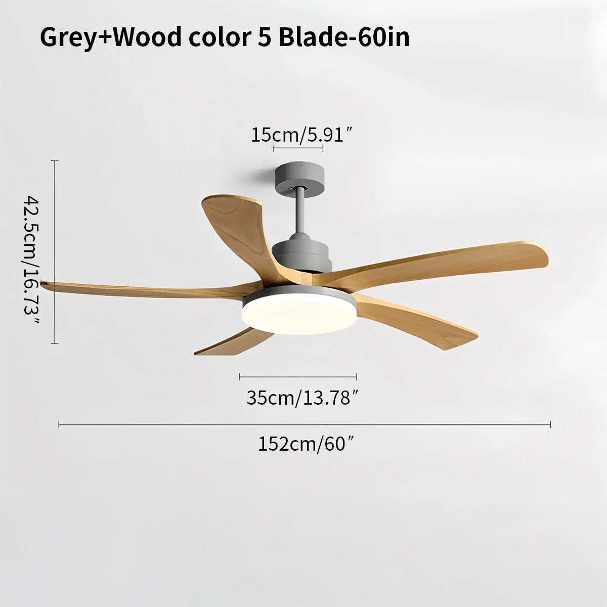 Feyran High Wind Solid Wood Ceiling Fan Light