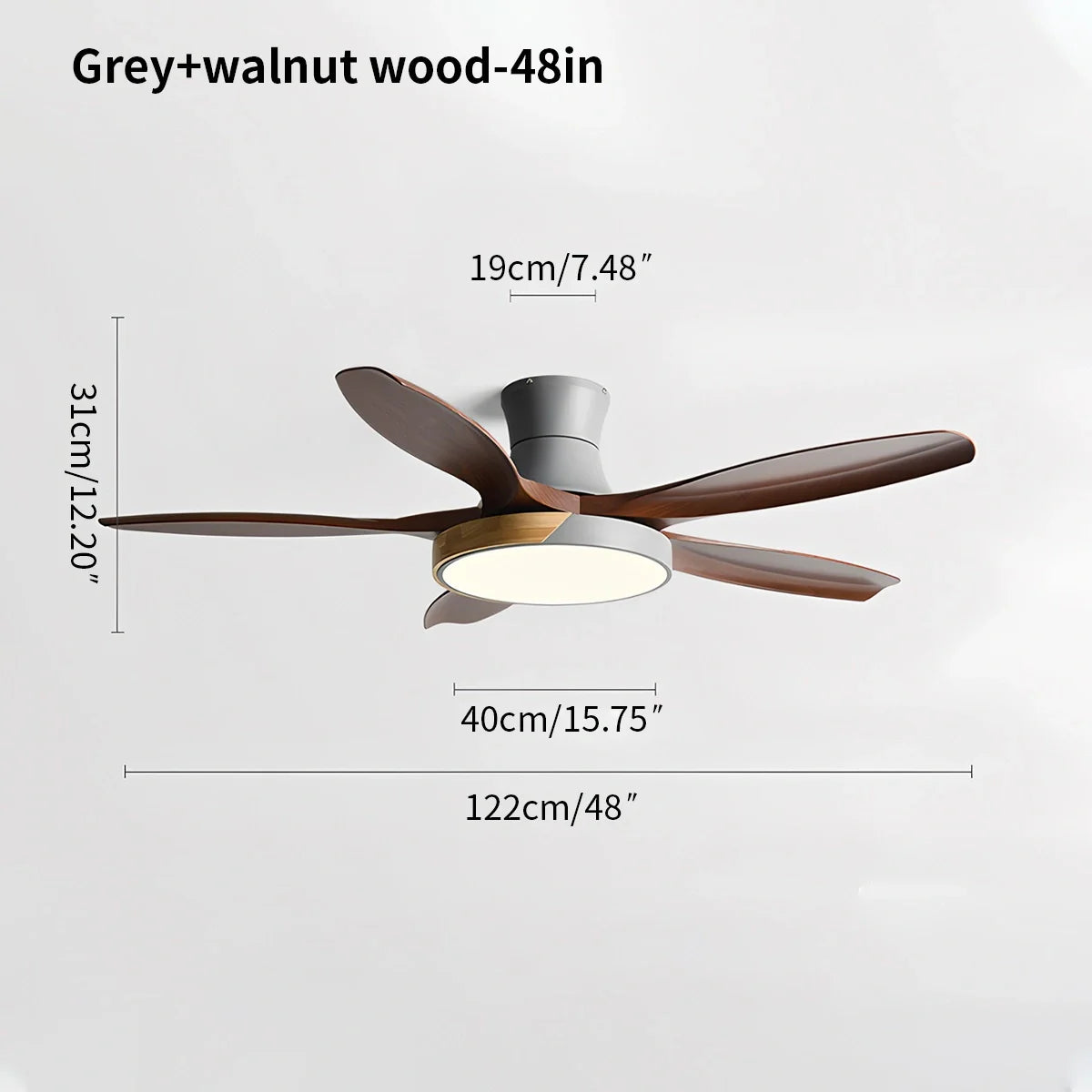 Feyran Nordic 5-Blade LED Ceiling Fan Light