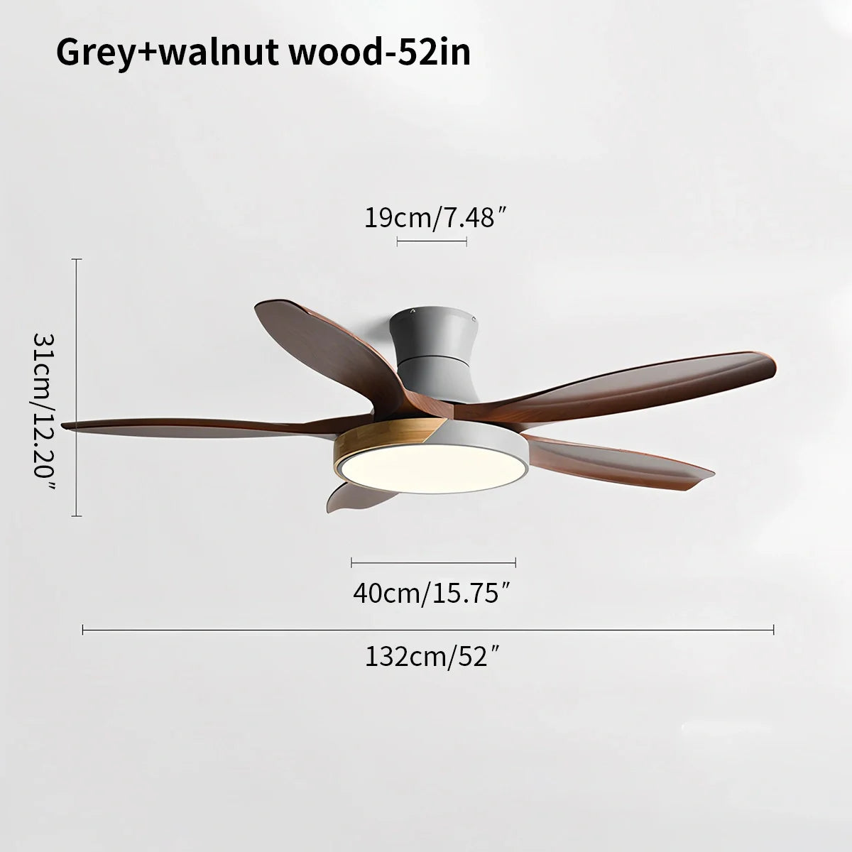 Feyran Nordic 5-Blade LED Ceiling Fan Light