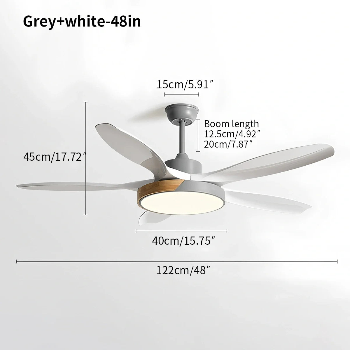 Feyran Nordic Living Room Ceiling Fan with Light