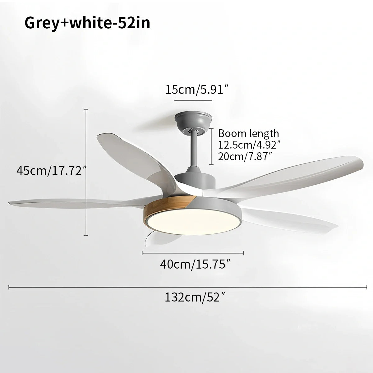 Feyran Nordic Living Room Ceiling Fan with Light