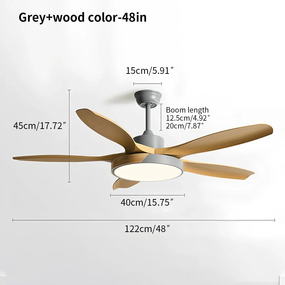 Feyran Nordic Living Room Ceiling Fan with Light