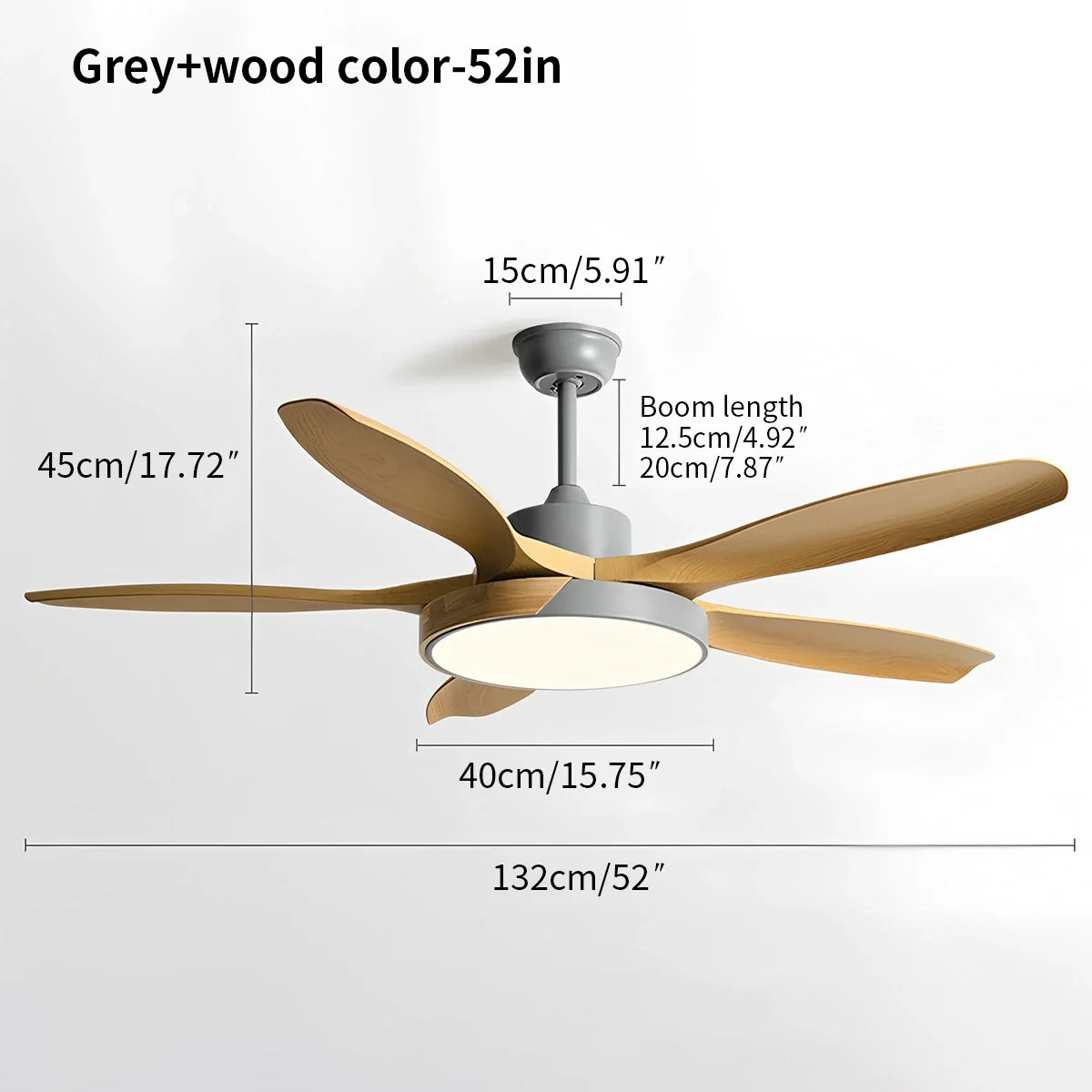 Feyran Nordic Living Room Ceiling Fan with Light
