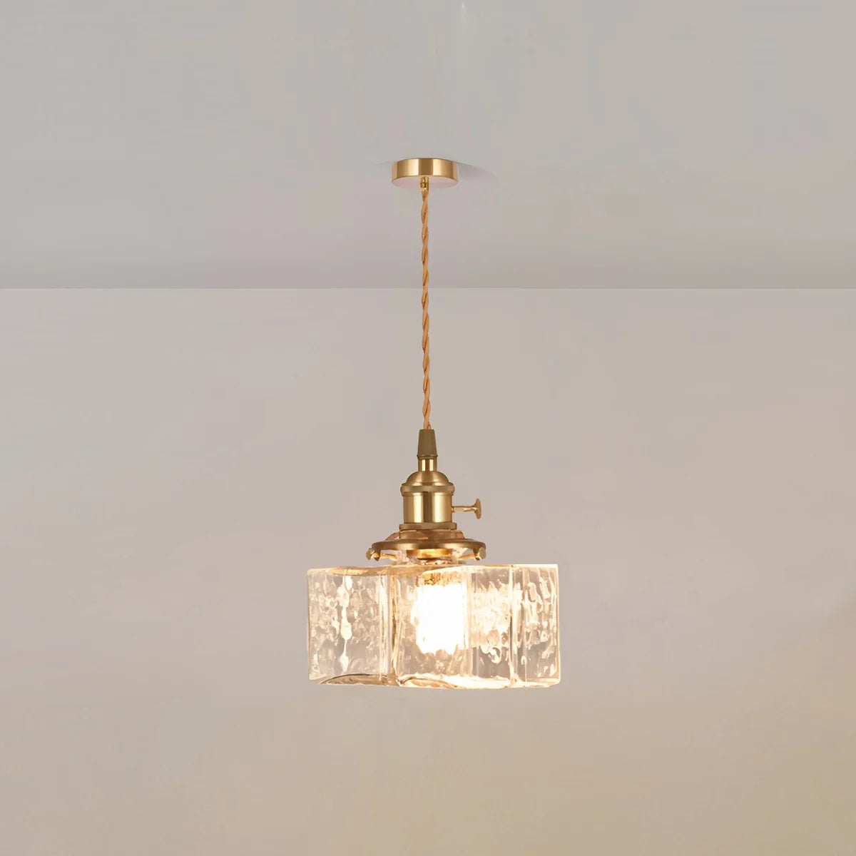 Feyran Verglas Clear Glass Pendant Light for Bedroom