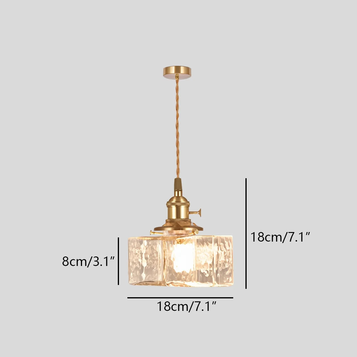 Feyran Verglas Clear Glass Pendant Light for Bedroom
