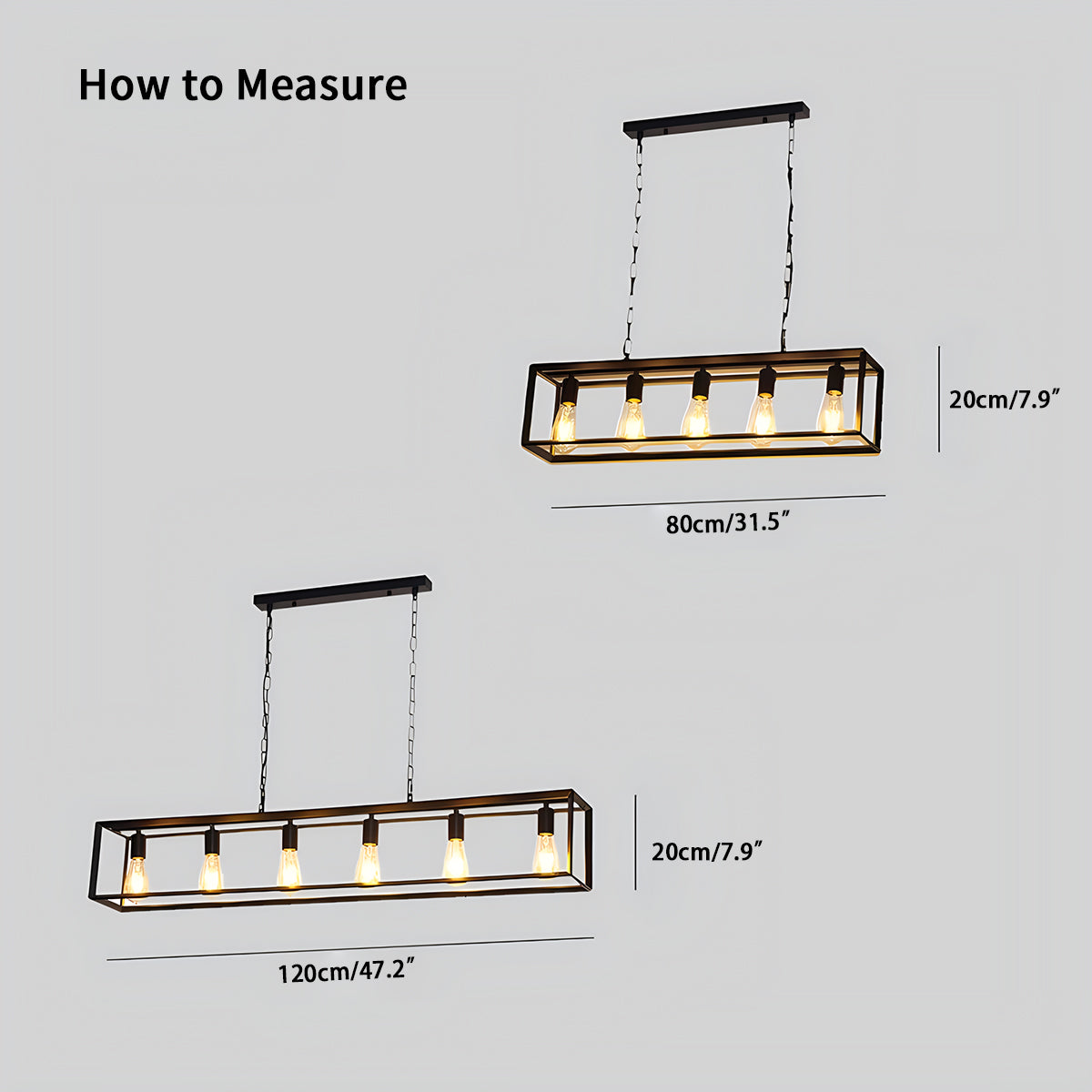 Feyran Rectangular Brass Pendant Lights for Dining Room