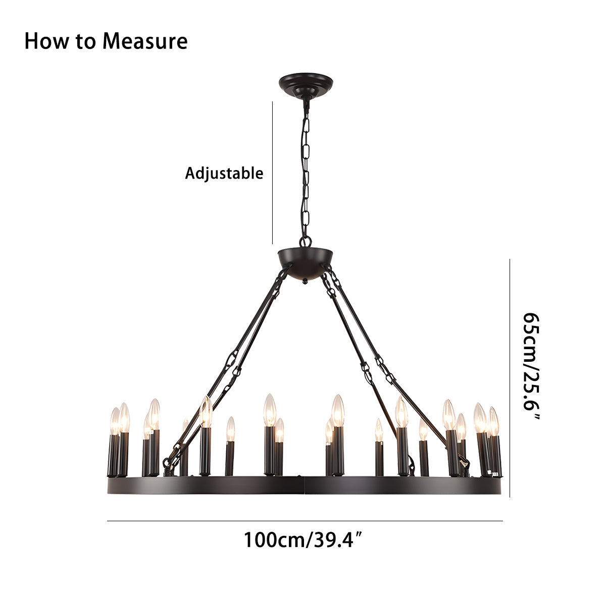 Feyran Candle Shaped Chandelier for Dining Room