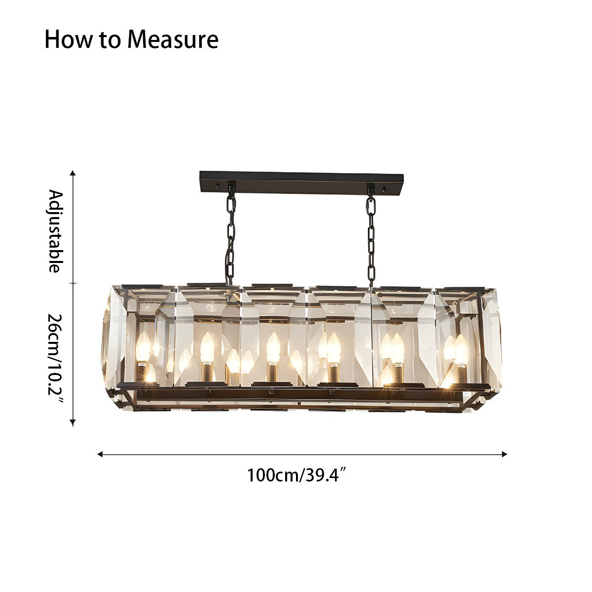 Feyran Rectangular Glass Chandelier