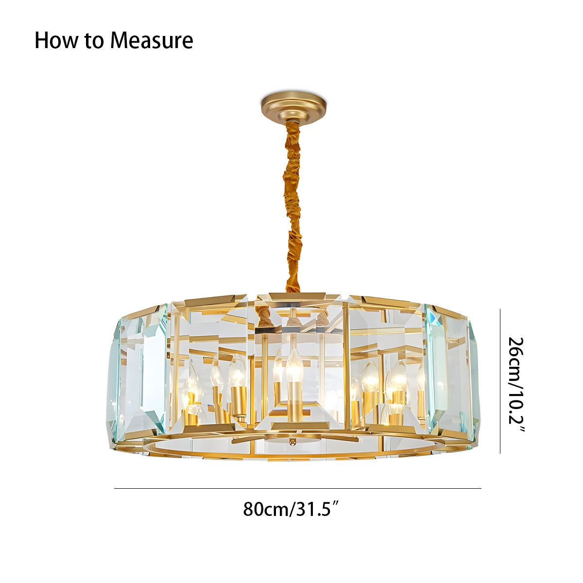 Feyran Circular Glass Chandelier for Dining Room