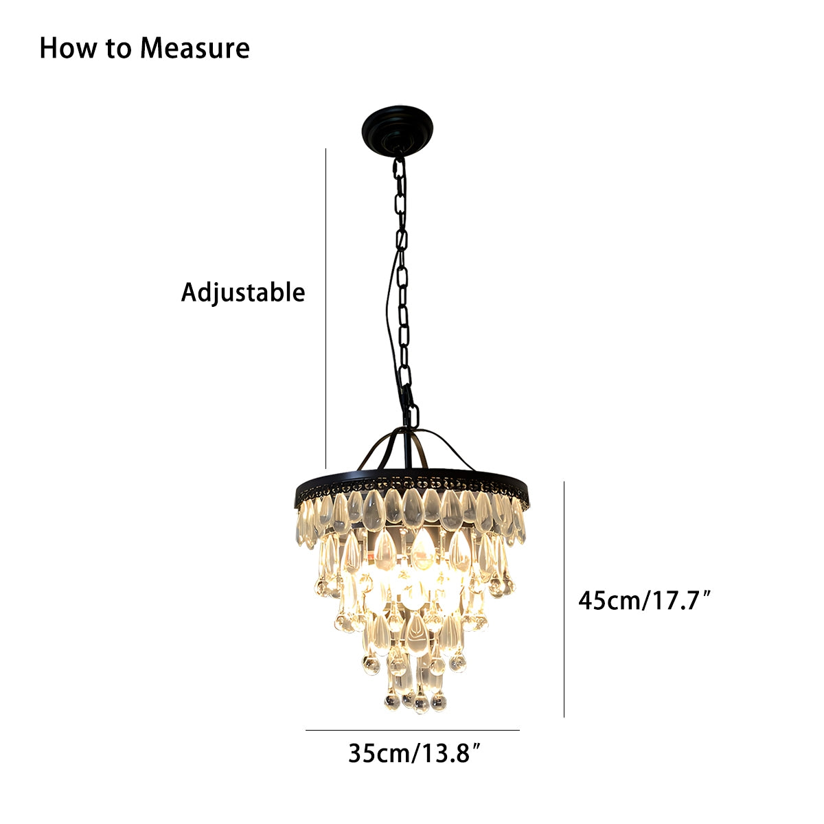 Feyran Droplet Crystal Chandelier for Dining Room