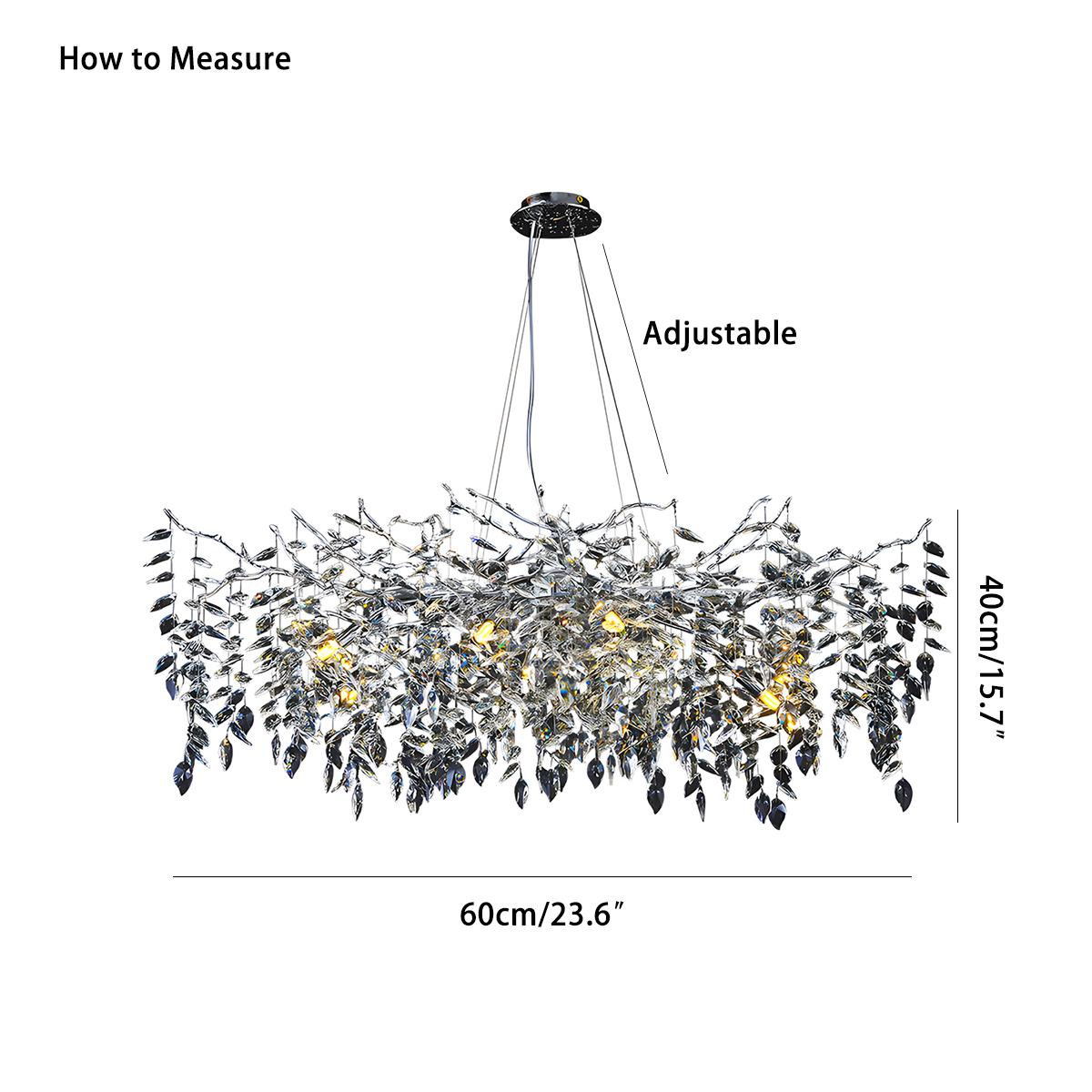 Feyran Leaf Crystal Chandelier for Living Room