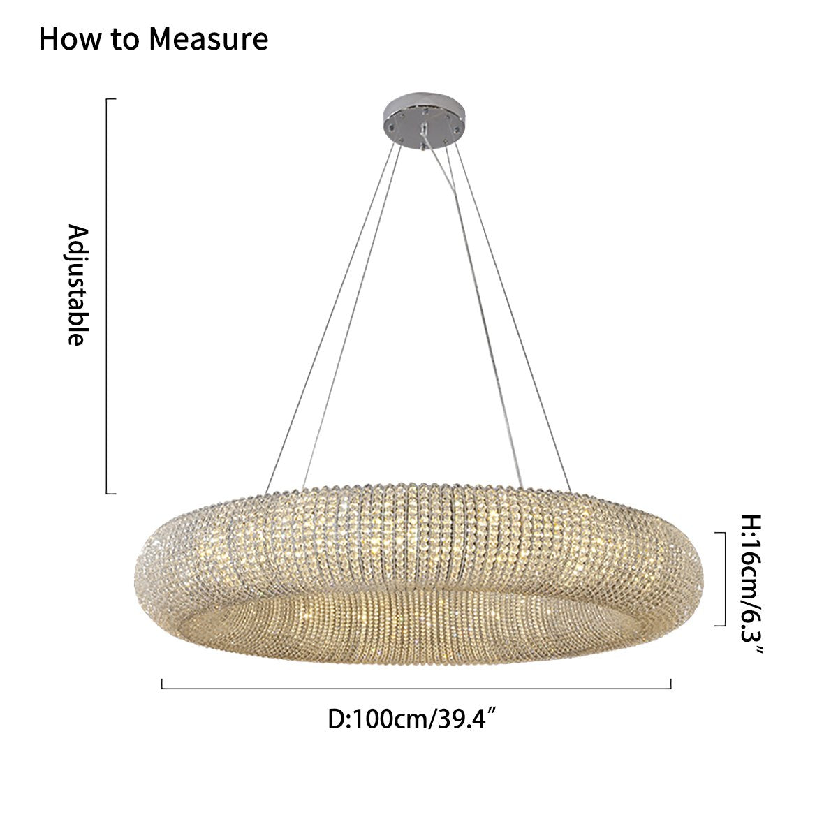 Feyran Riddle Round Crystal Led Ring Chandelier