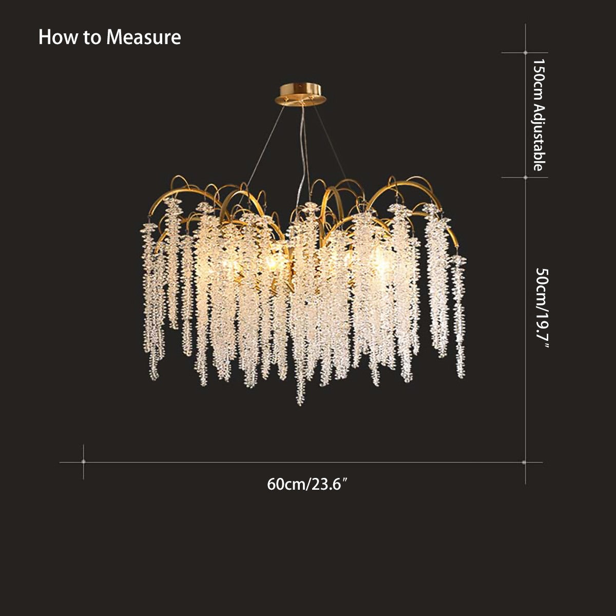 Feyran Crystal Tassel Chandelier for Living Room