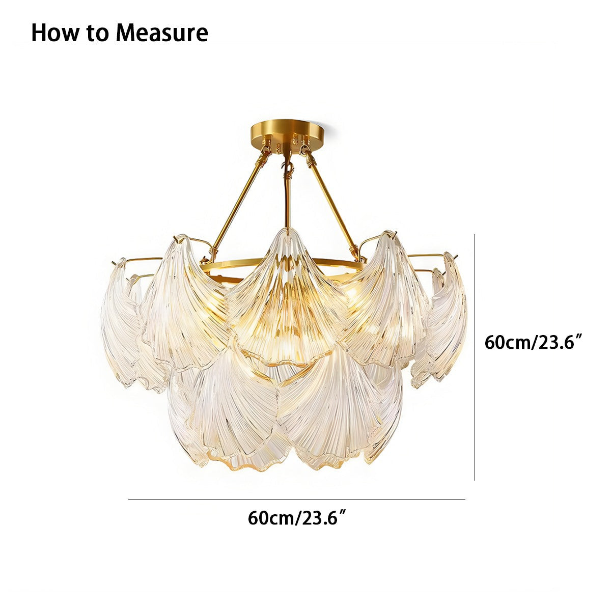 Feyran Vintage Rowan Glass Shell Chandelier