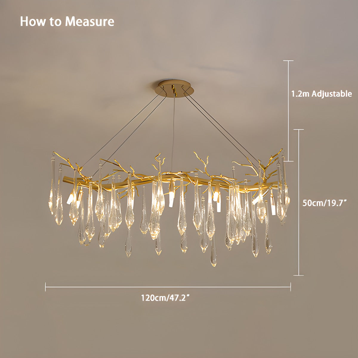 Feyran Branch Water Droplet Chandelier