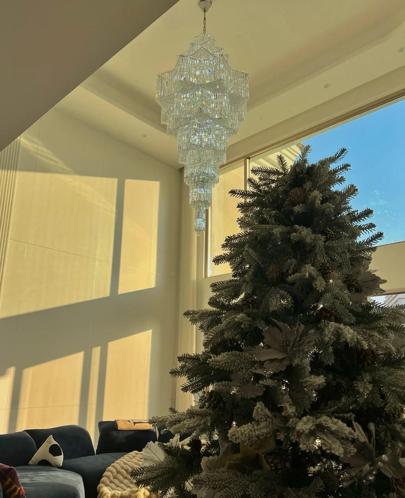 Luxury Extra Large Plaza Multi-Tier Crystal Chandelier For Hotel Hall / 2 Story Foyer / High Ceiling Living Room