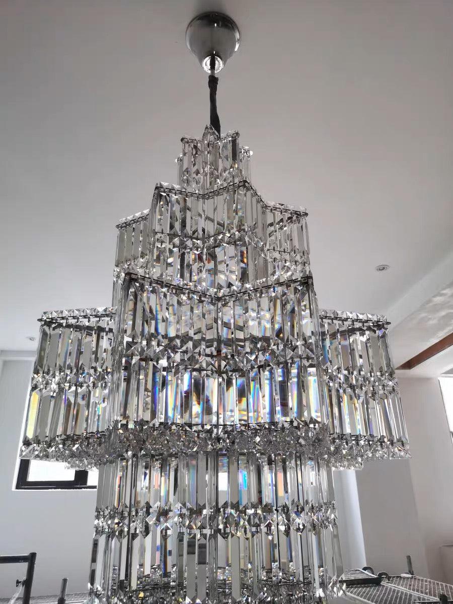 Luxury Plaza Multi-Tier Crystal Chandelier for High Ceilings/Hotel Hall / 2 Story Foyer - Feyran