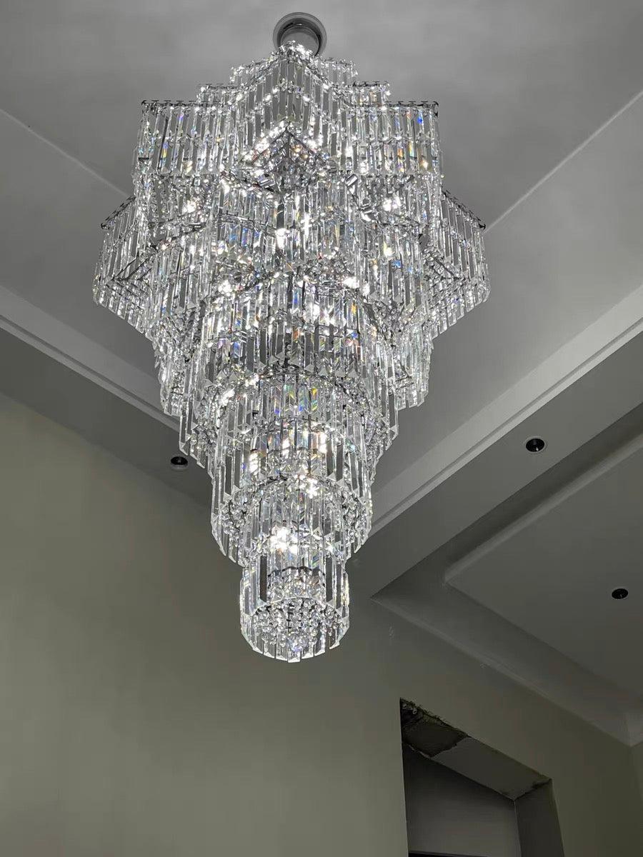 Luxury Plaza Multi-Tier Crystal Chandelier for High Ceilings/Hotel Hall / 2 Story Foyer - Feyran