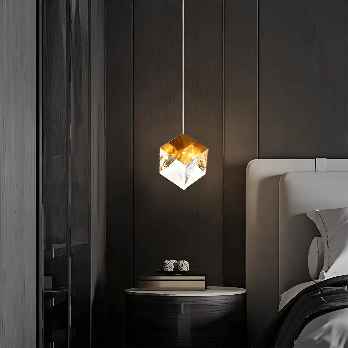 Feyran Ice Cube Textured Glass Chandelier