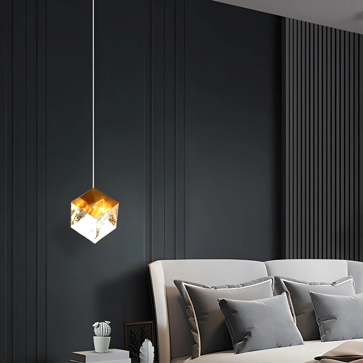 Feyran Ice Cube Textured Glass Chandelier
