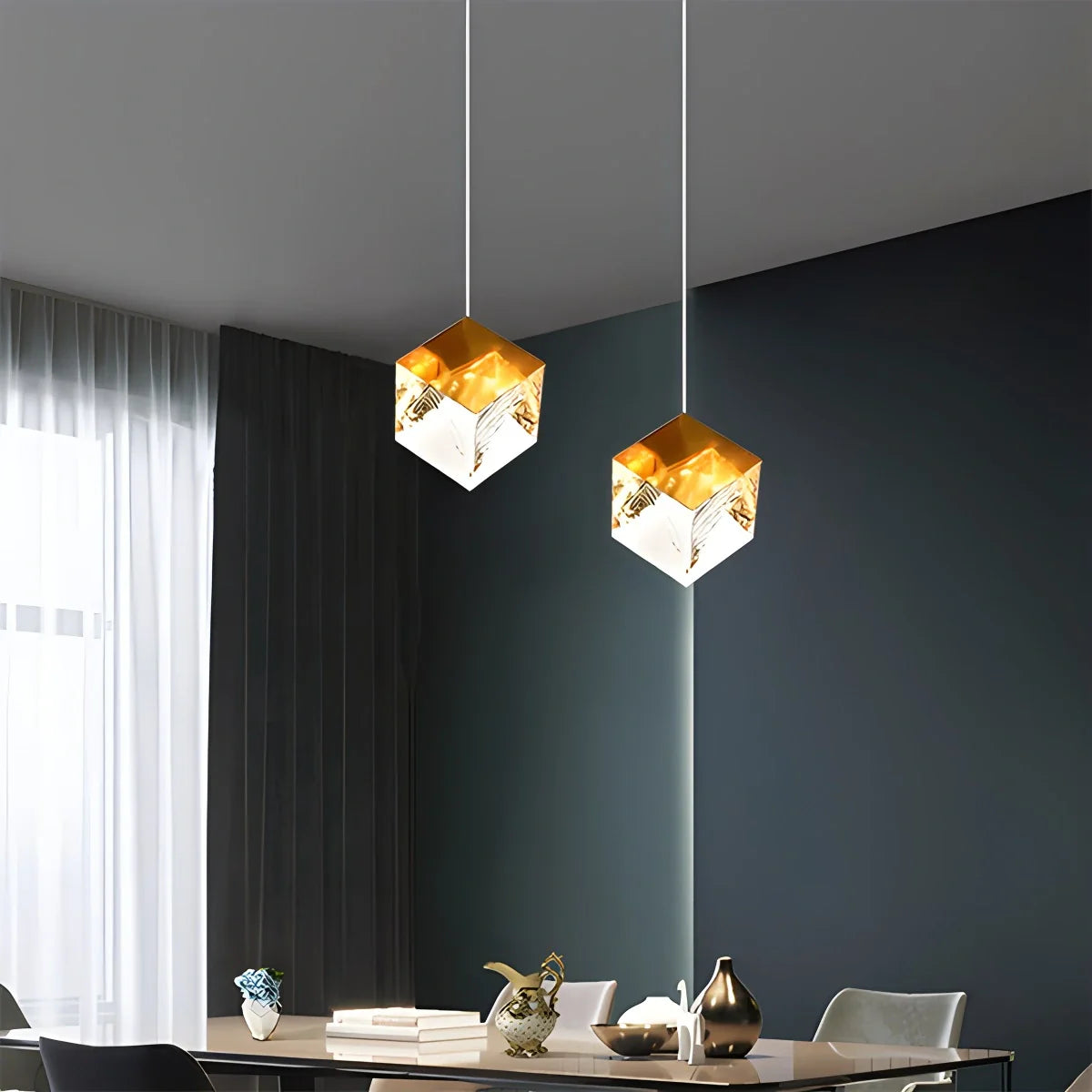 Feyran Ice Cube Textured Glass Chandelier