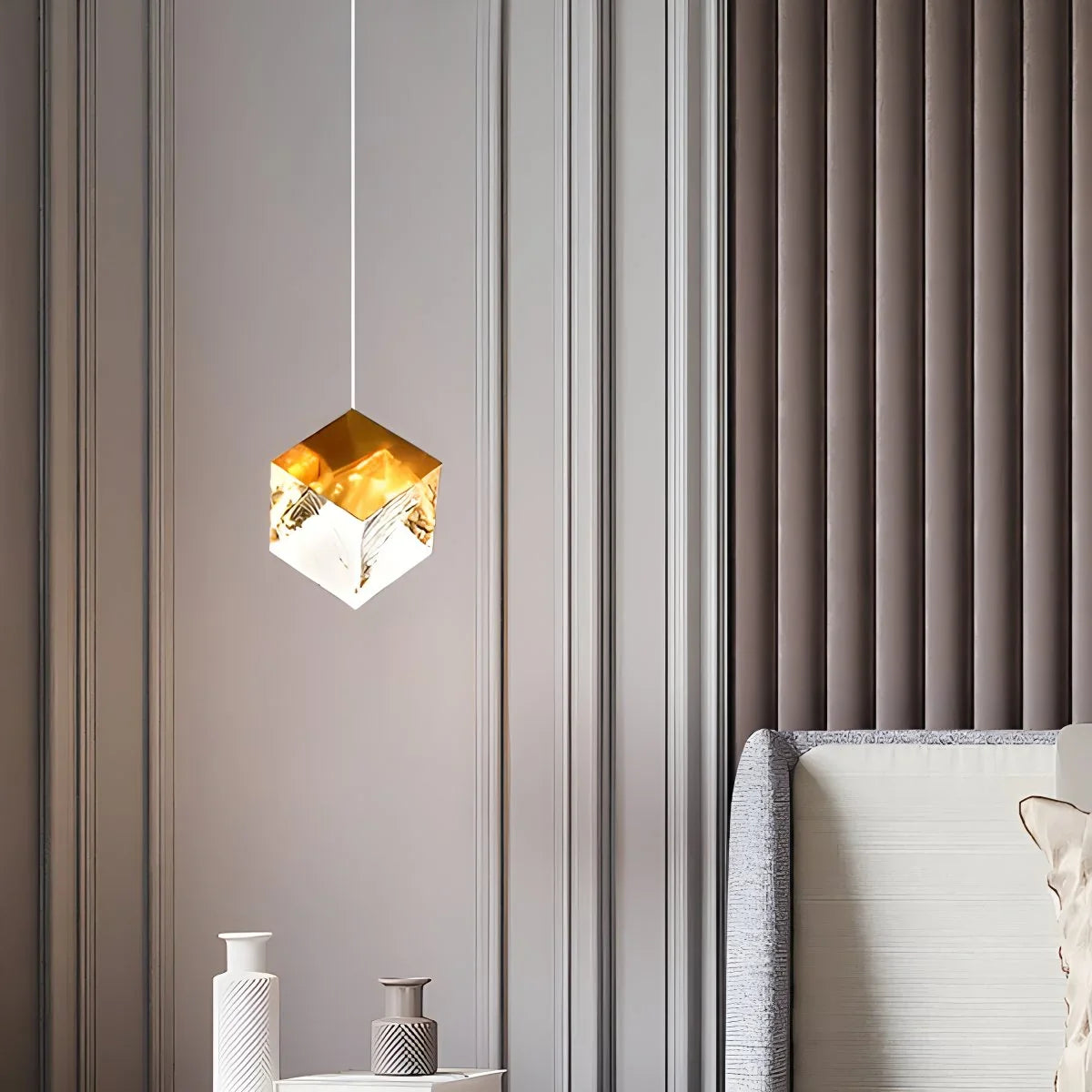 Feyran Ice Cube Textured Glass Chandelier