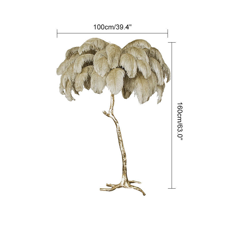 Feyran Feather Palm Tree Floor Lamp for Living Room