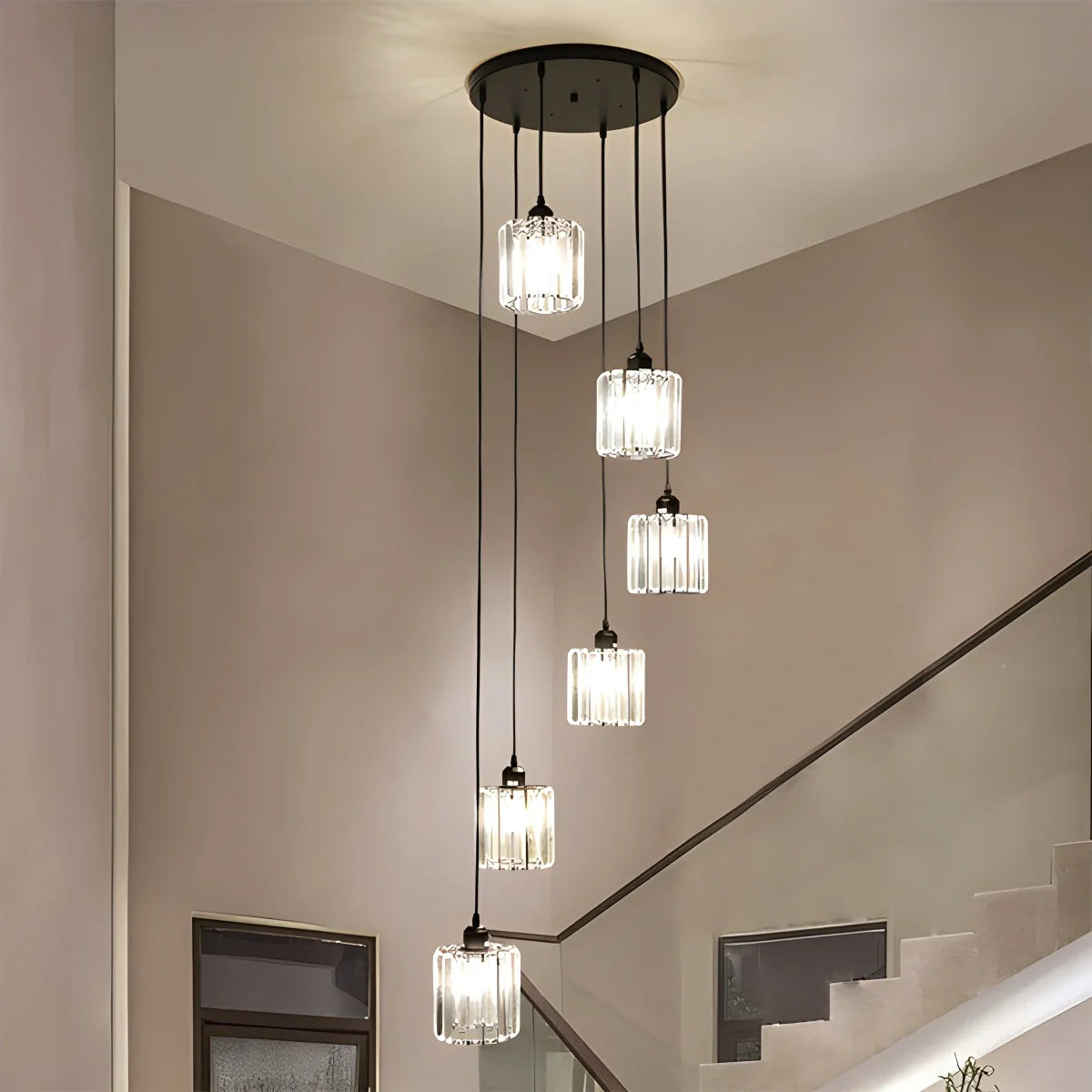 Feyran Kristy Modern Minimalist Glass Chandelier