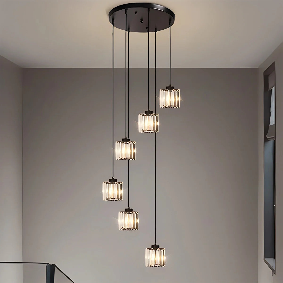 Feyran Kristy Modern Minimalist Glass Chandelier