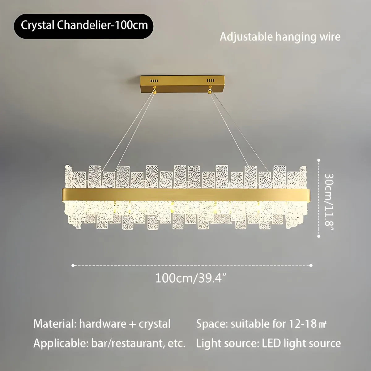 Feyran Modern Frosted Glass Crystal Chandelier