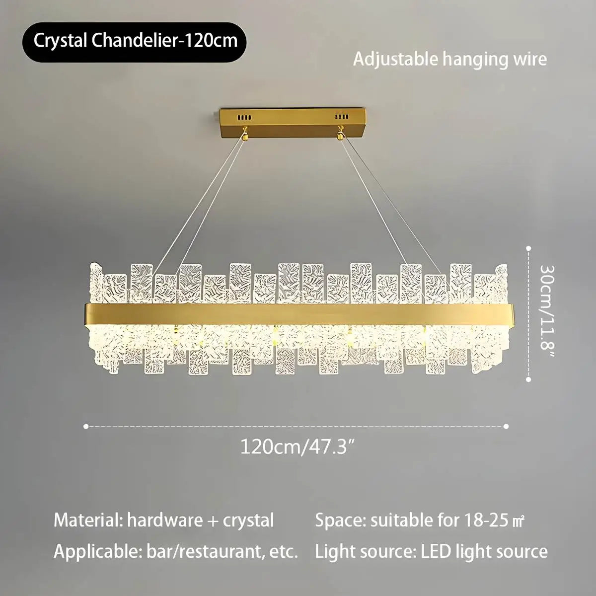 Feyran Modern Frosted Glass Crystal Chandelier