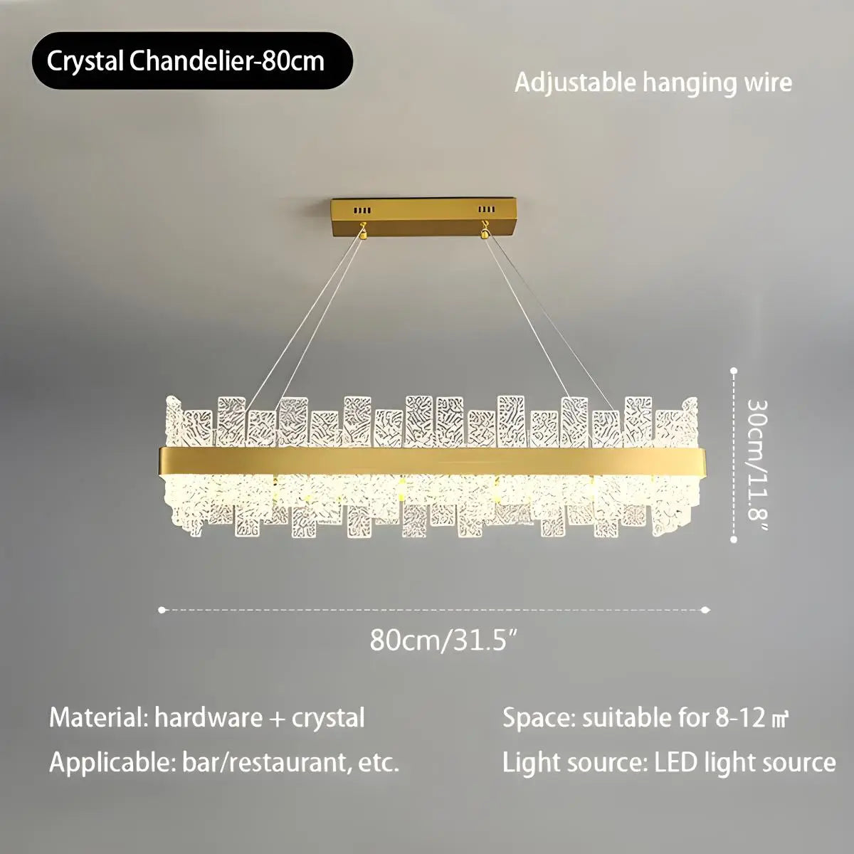 Feyran Modern Frosted Glass Crystal Chandelier